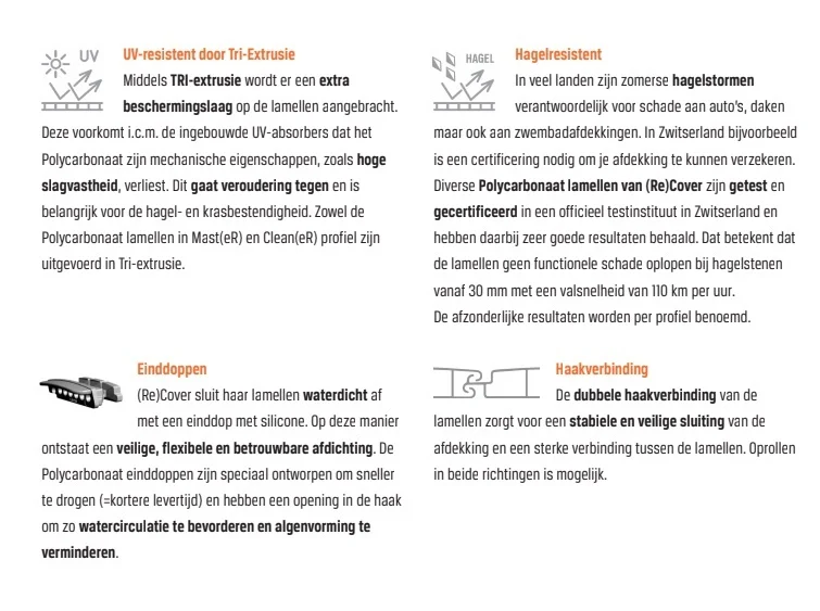 Zwemland Lamellen Polycarbonaat Transparant
