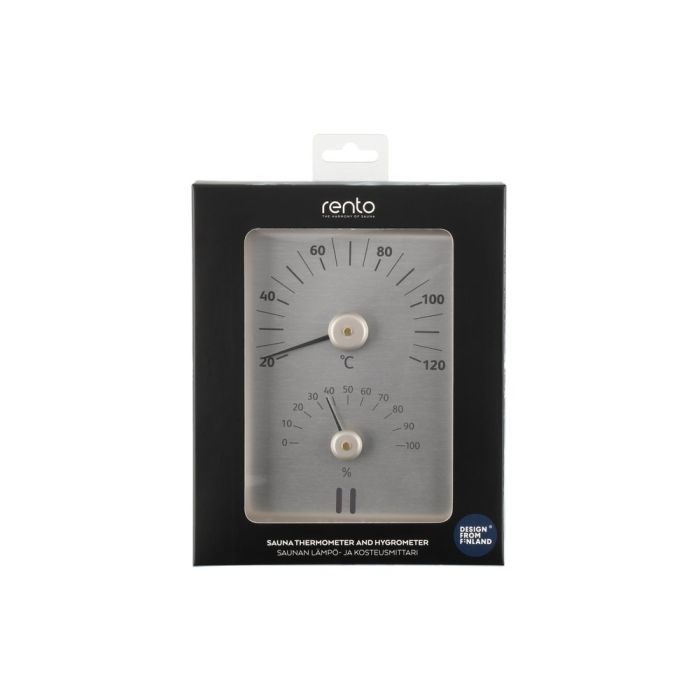 Rento Aluminium Sauna Thermometer - Hygrometer