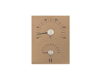 Rento Aluminium Sauna Thermometer - Hygrometer Champagne