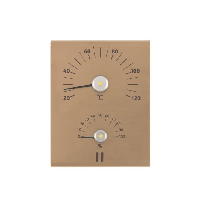 Rento Aluminium Sauna Thermometer - Hygrometer Champagne