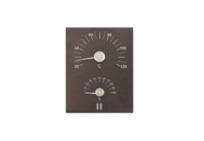 Rento Aluminium Sauna Thermometer en hygrometer  bruin/zwart