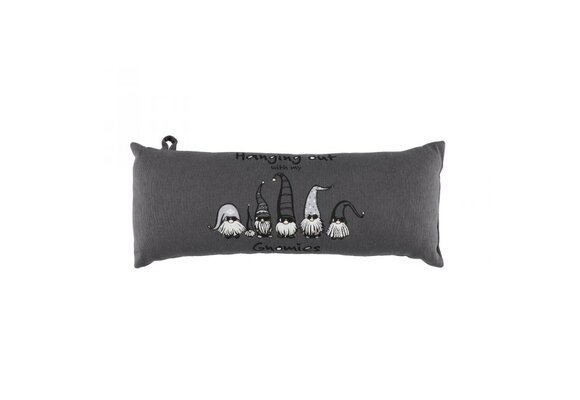 Rento Sauna Kussen ''Hanging out with my gnomies'' 55x22 cm | Grijs