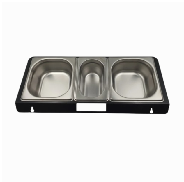 Cuttworxs consol met 3 RVS bakken