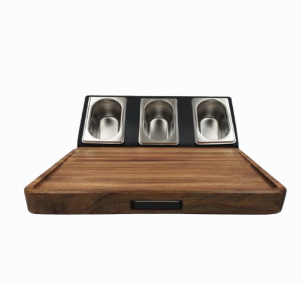 Cuttworxs consol met 3 RVS bakken