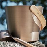 Rento Aluminium emmer champagne met Bamboe Handvat