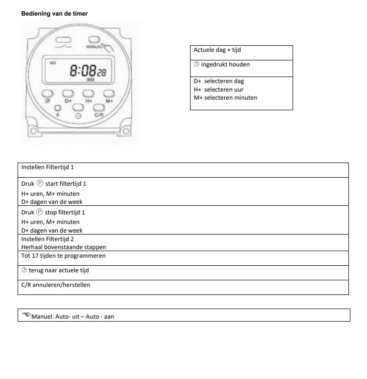 Digitale tijdschakelaar voor Starline Pool Control