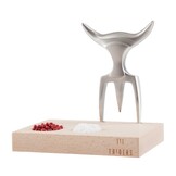 Brushed Fork & beechwood base