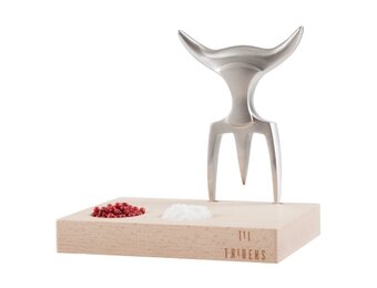 Brushed Fork & beechwood base