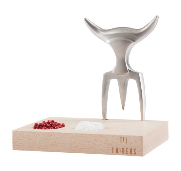 Brushed Fork & beechwood base