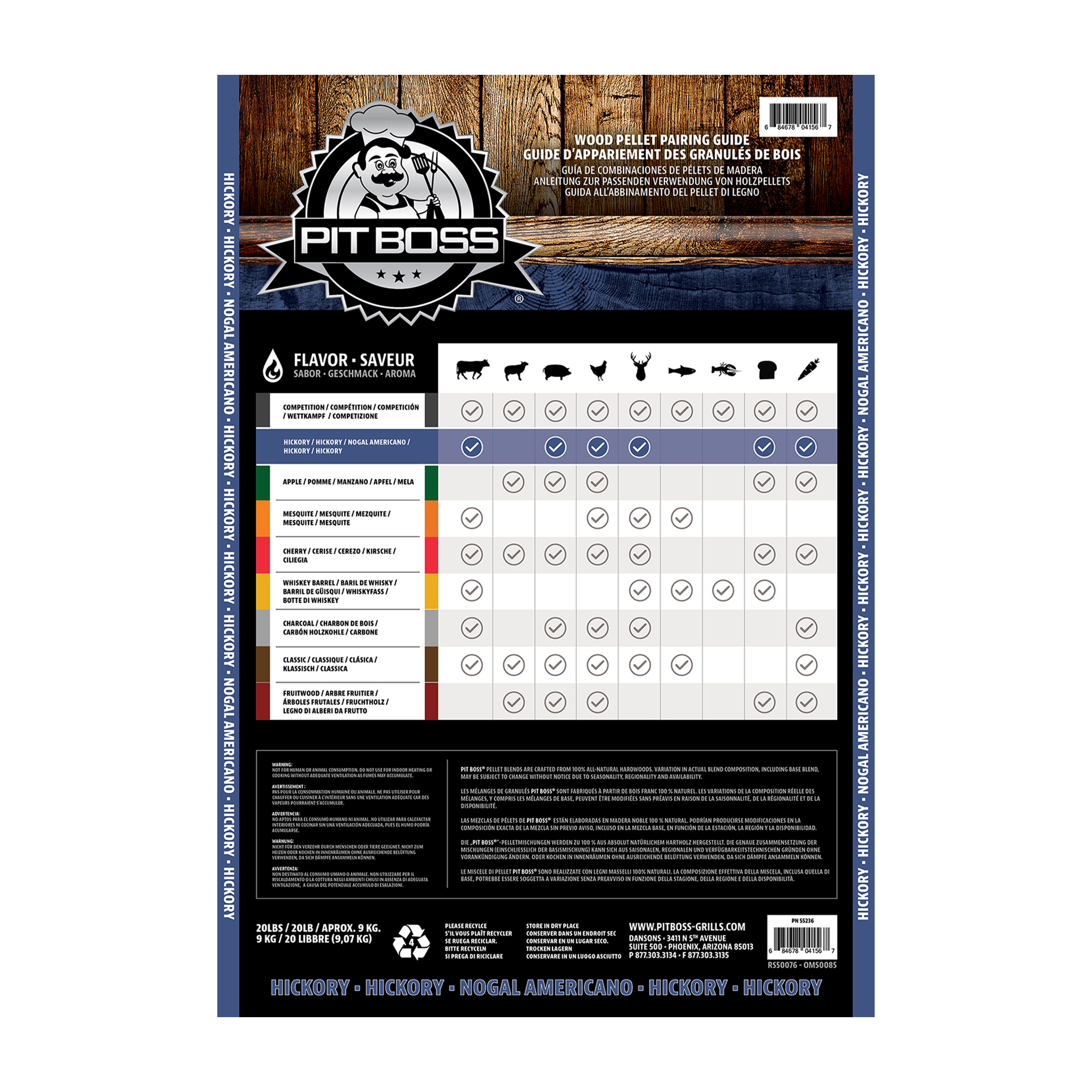 Pit Boss Hout Pellets Barbecue Hickory Blend - 9kg