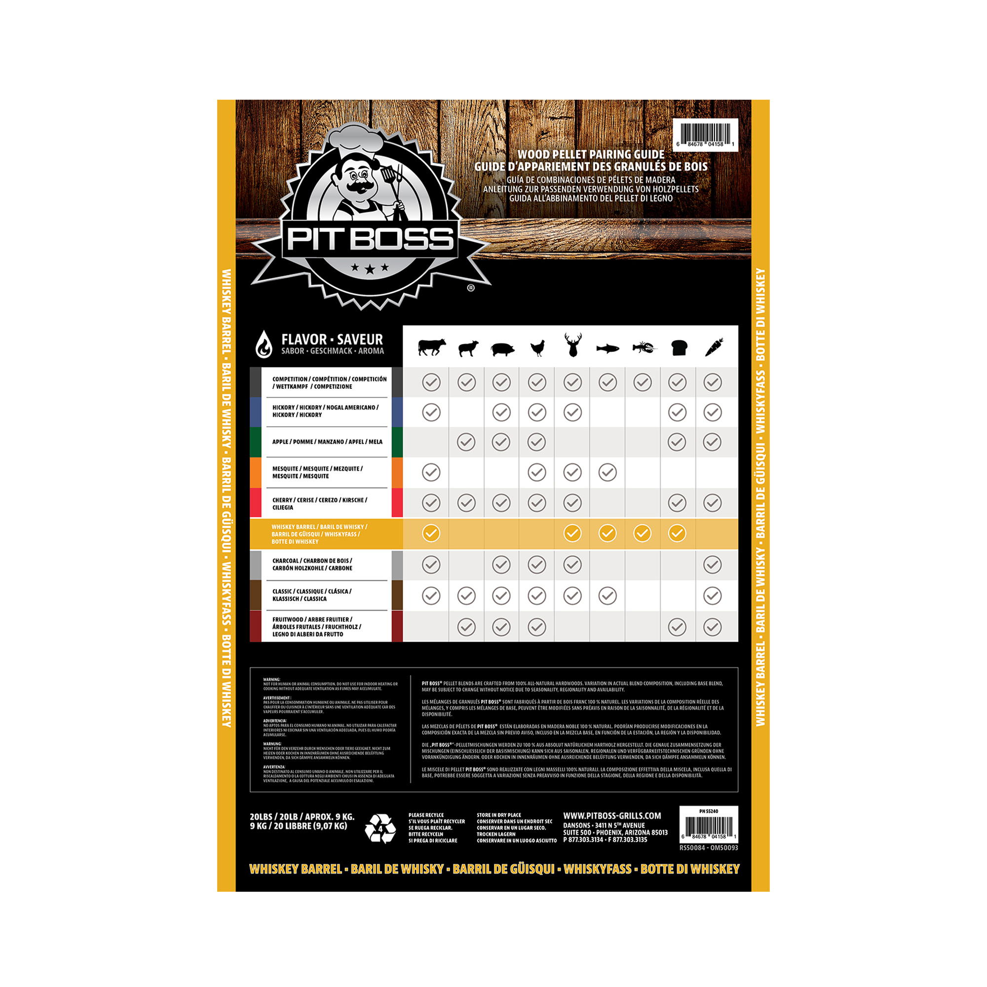 Pit Boss Hout Pellets Barbecue Whiskey Blend - 9kg