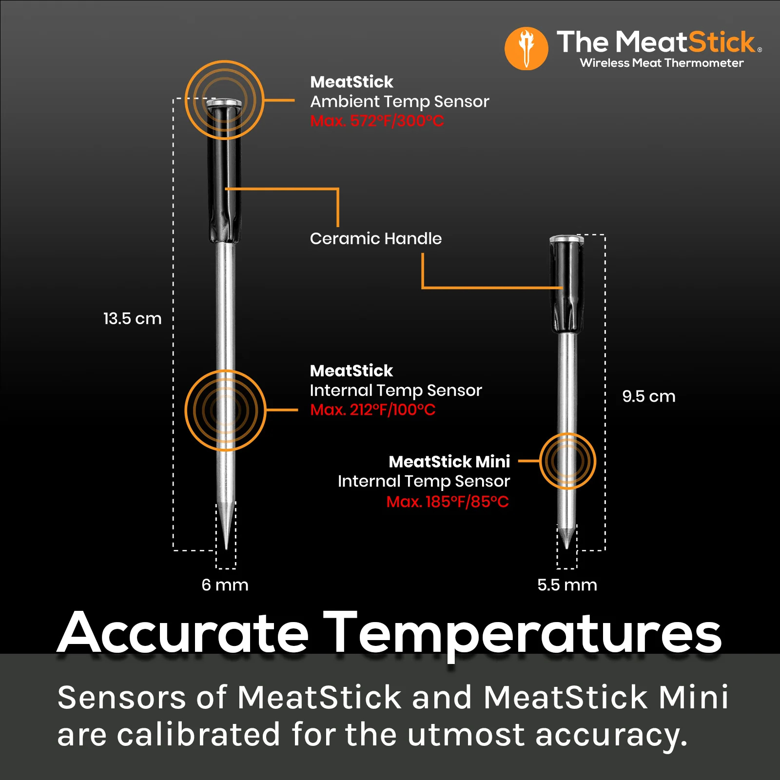 The MeatStick Pro Set van 2 Draadloze Kernthermometers