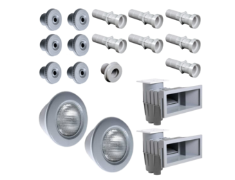 Set Inbouwdelen Hayward grote Zwembaden Grijs - 2 skimmers