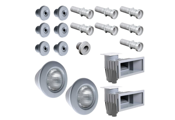 Set Inbouwdelen Hayward grote Zwembaden Grijs - 2 skimmers