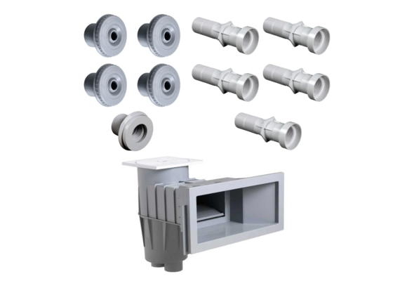 Set Inbouwdelen Hayward Kleine Zwembaden Grijs - Inspuiters en Skimmer