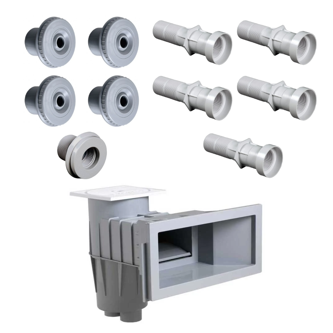 Set Inbouwdelen Hayward Kleine Zwembaden Grijs - Inspuiters en Skimmer (folie)