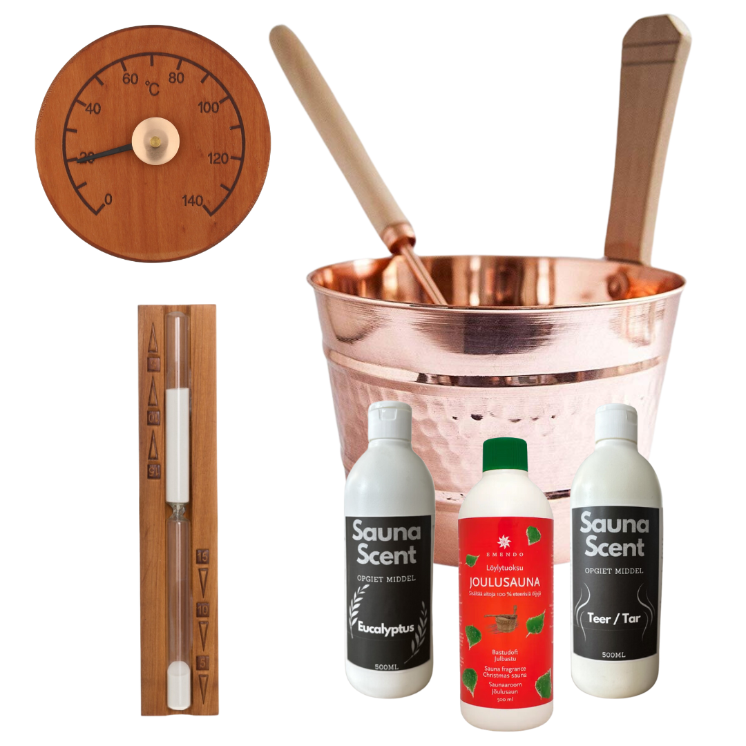Cadeau set Sauna emmer Copper