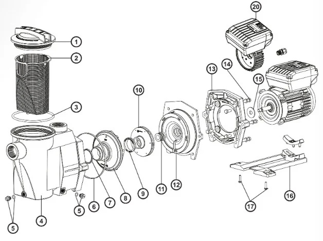 Hayward Superpool II VSTD motor verbindingsplaten