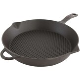 Cuisinova Grillpan Gietijzer Rond met handvat 28 cm Zwart