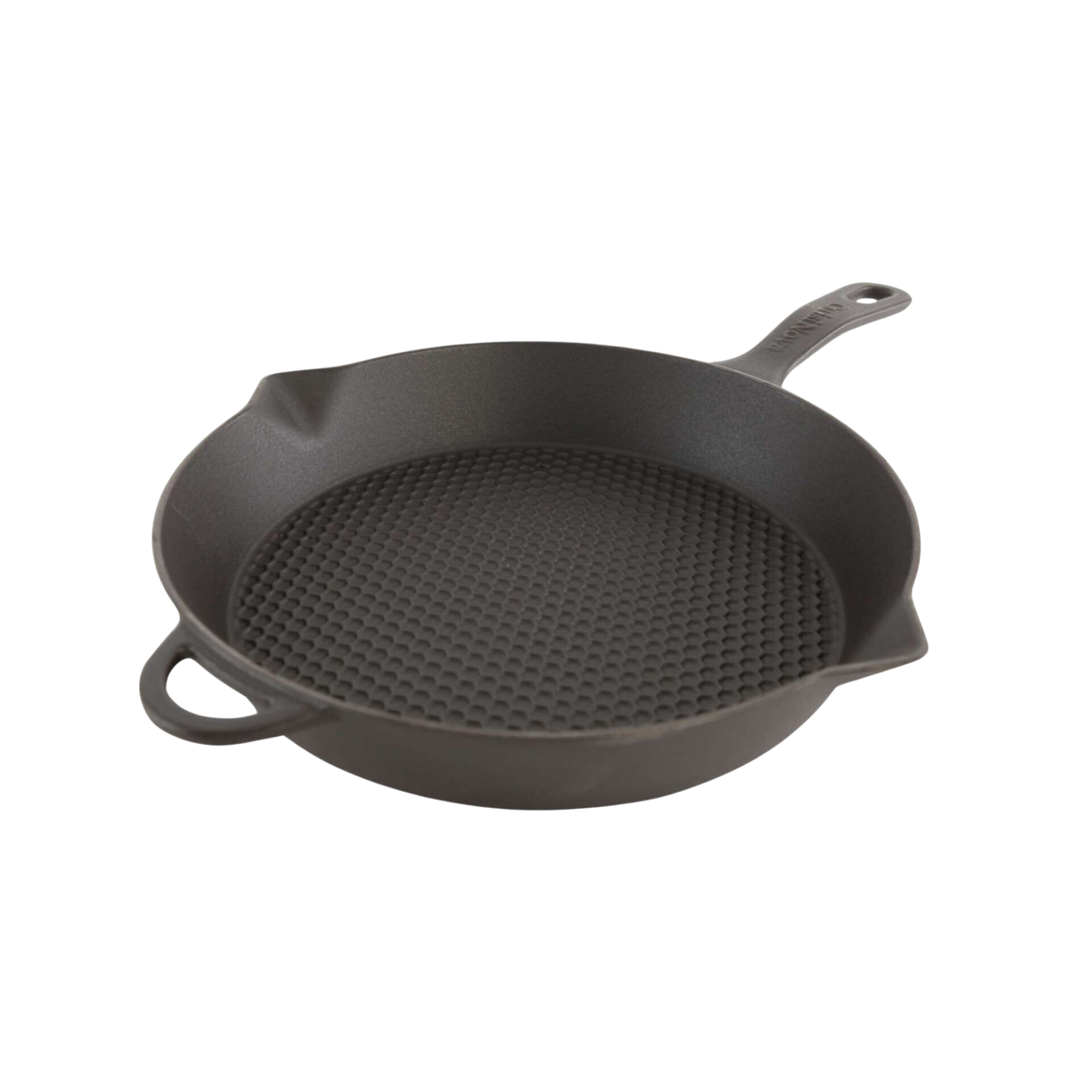 Cuisinova Grillpan Gietijzer Rond met handvat 28 cm Zwart