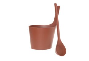 Rento Pisara Sauna Emmer en lepel biocomposiet oranje-bruin