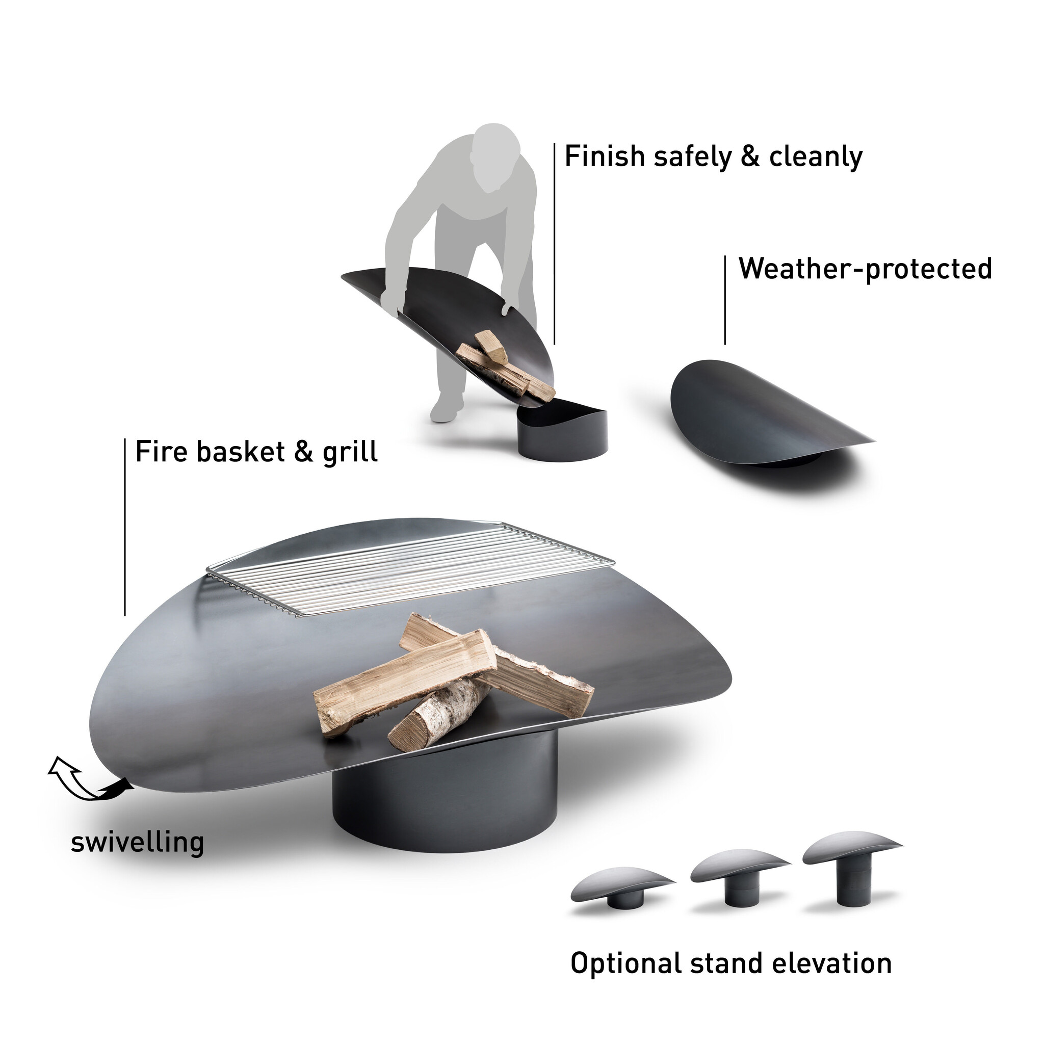 Höfats Ellipse Vuurschaal Cortenstaal 1100 x 570 x 360 mm