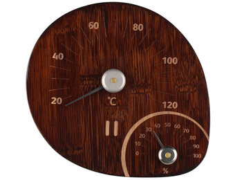Rento Saunathermometer en hygrometer van dark bamboe