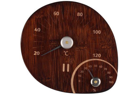 Rento Saunathermometer en hygrometer van dark bamboe