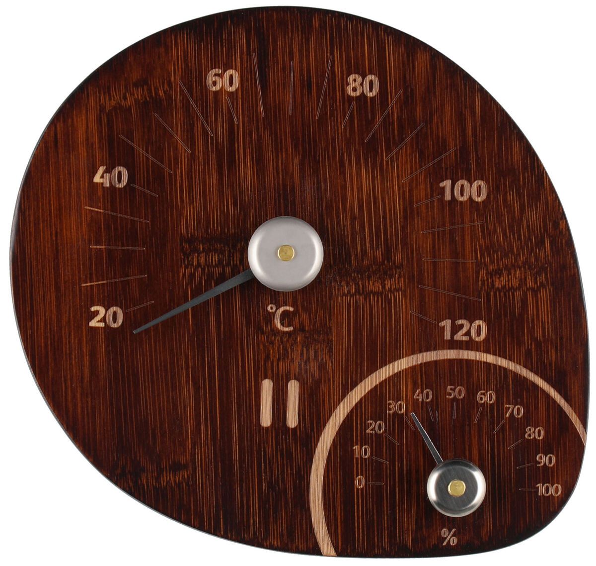 Rento Saunathermometer en hygrometer van dark bamboe