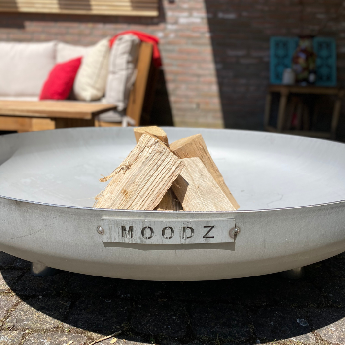 MOODZ vuurschaal met voet en hendel RVS