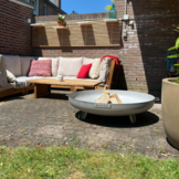 MOODZ vuurschaal met voet en hendel RVS