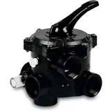 Praher 6-weg klep 1 1/2" binnendraad zwart