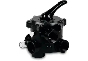 Praher 6-weg klep 1 1/2" binnendraad zwart