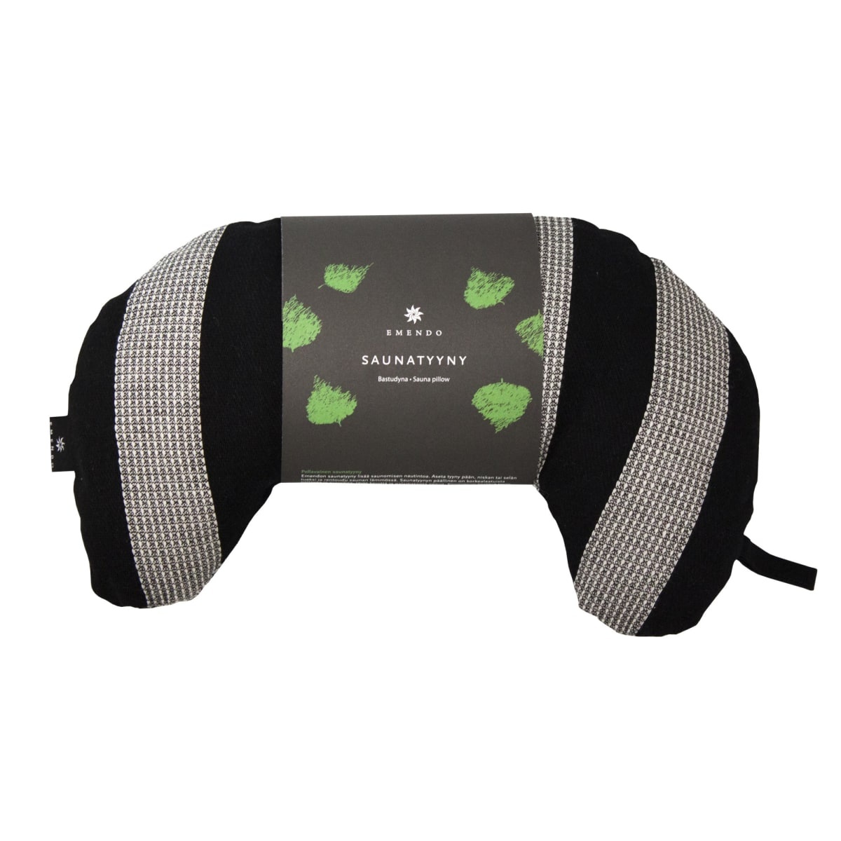 Emendo sauna nek kussen zwart 37 x 20 cm