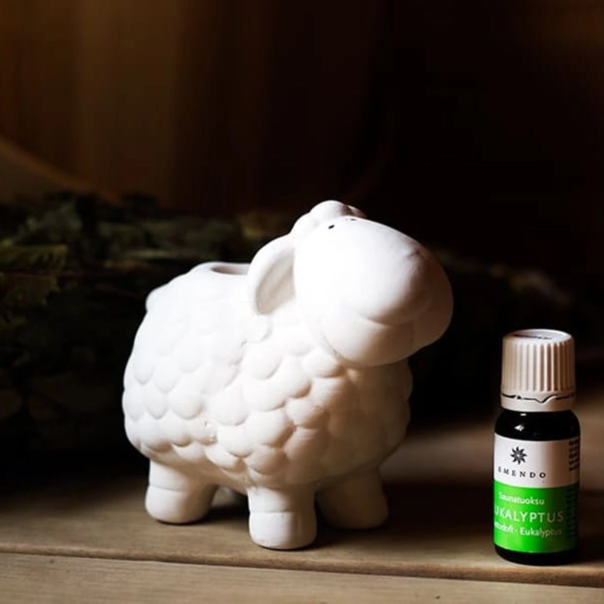 Emendo Sauna schaap met etherische olie Eucalyptus Wit