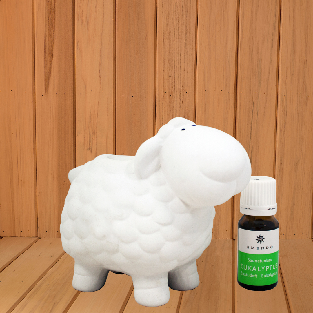 Emendo Sauna schaap met etherische olie Eucalyptus Wit