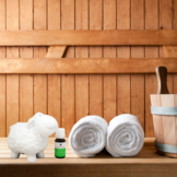 Emendo Sauna schaap met etherische olie Eucalyptus Wit