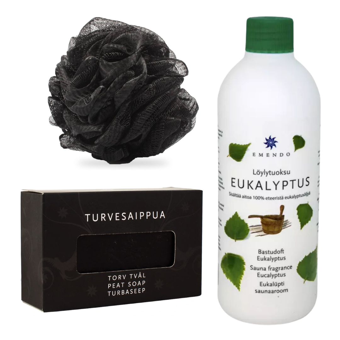 Emendo Sauna moment  - Eucalyptus geur, Badspons en turfzeep
