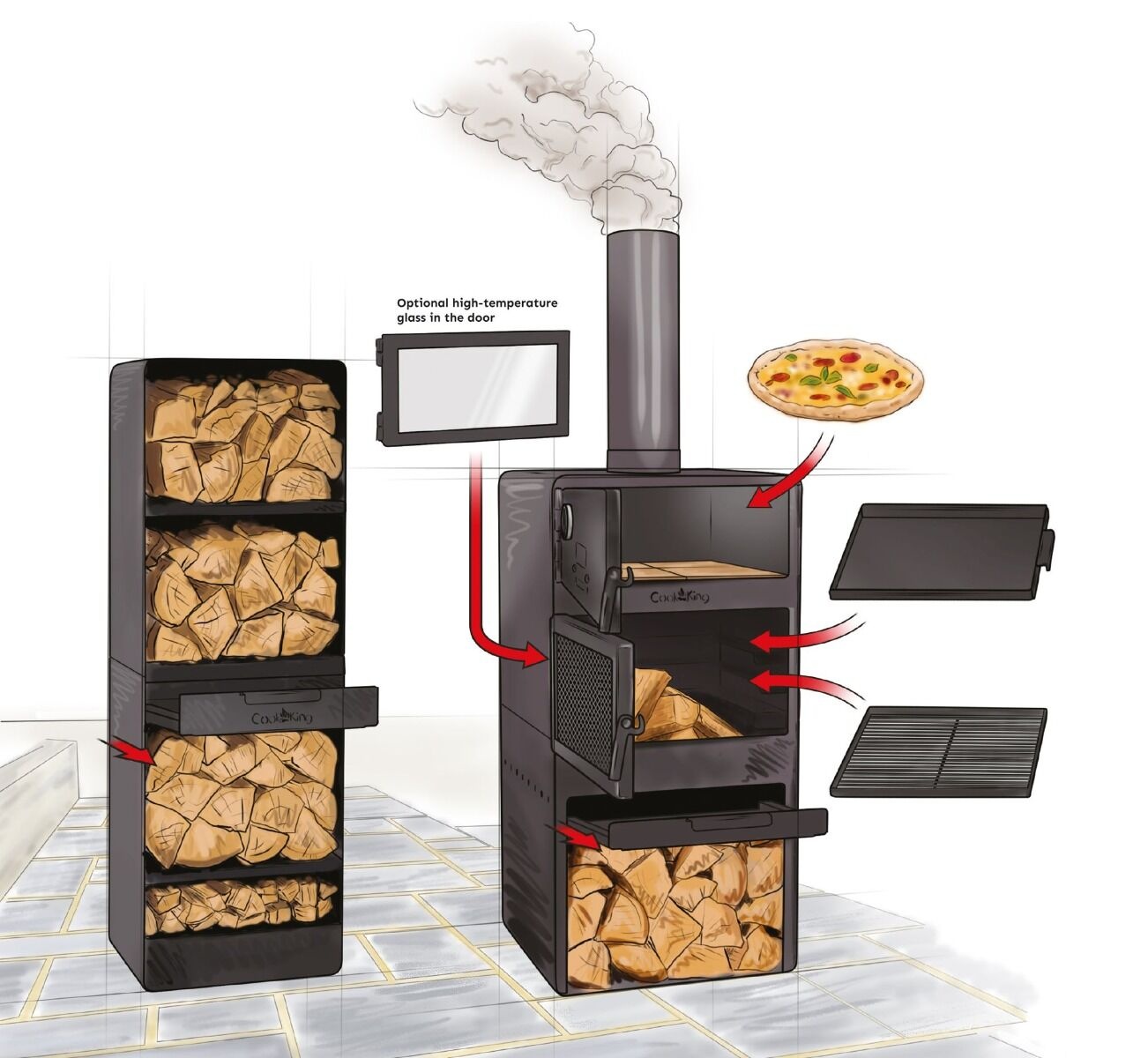 Cook King vuurhaard Vento met oven