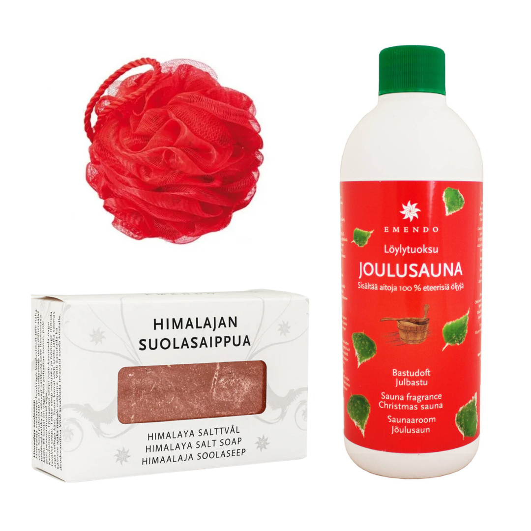 Emendo Christmas moment cadeau set - Saunageur, himalayazeep, badspons