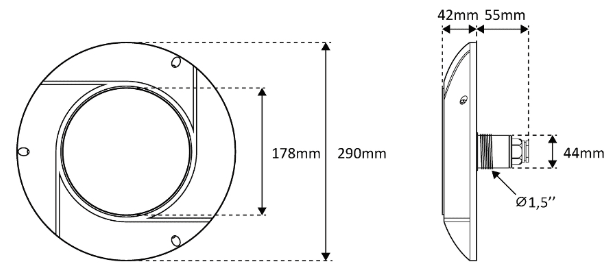 Seamaid zwembadlamp - koud wit - plat model