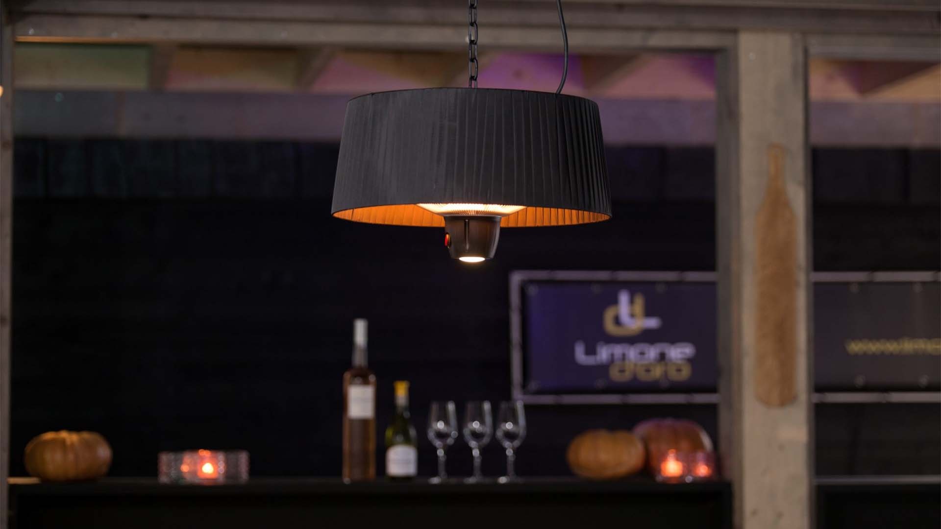 Sunred terrasverwarmer Artix Compact Zwart Hangend