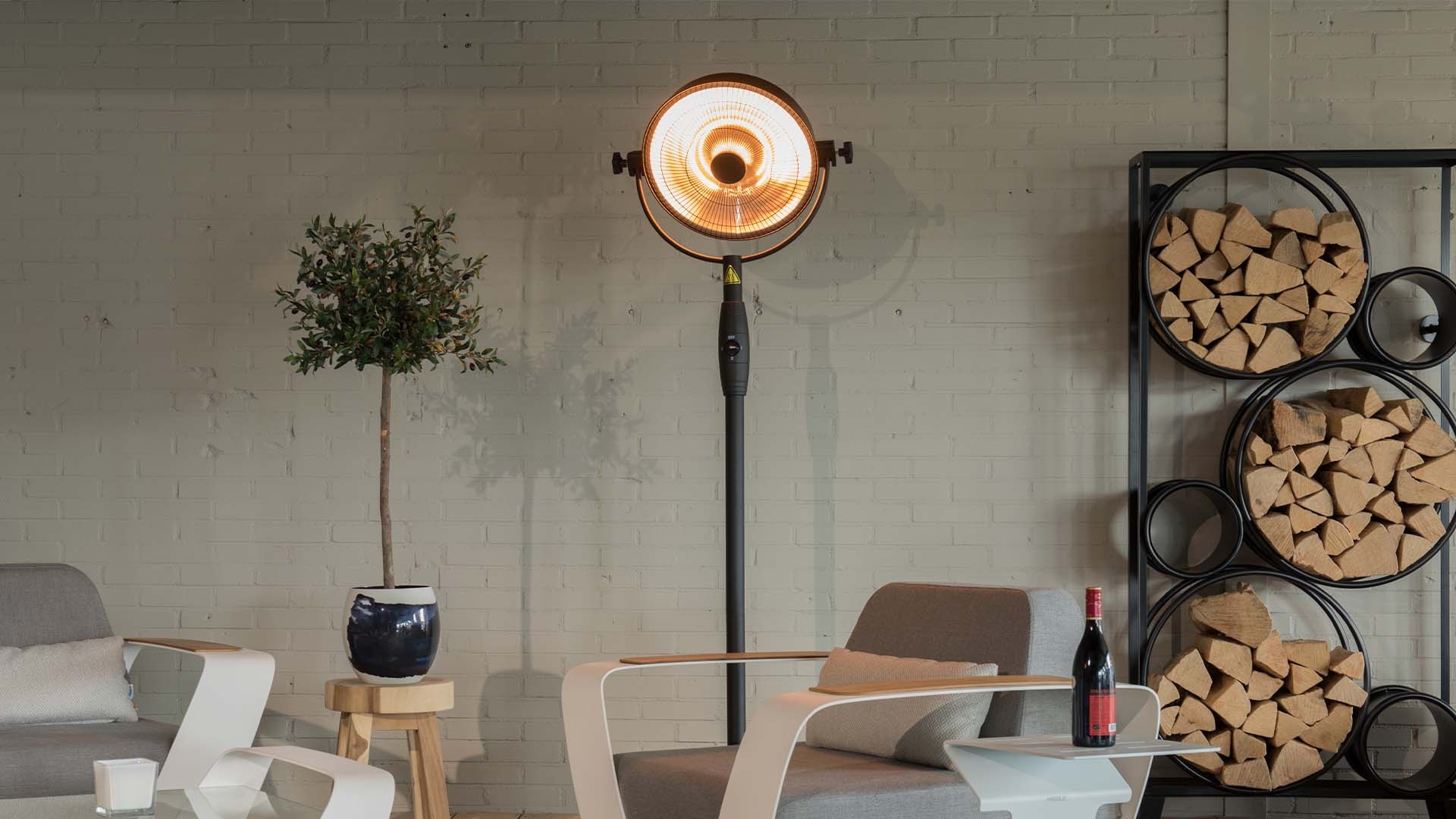 Sunred verwarmer Retro Bright staand - zwart