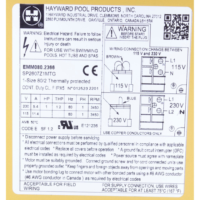 Hayward Super Pump Pro motor- diverse soorten
