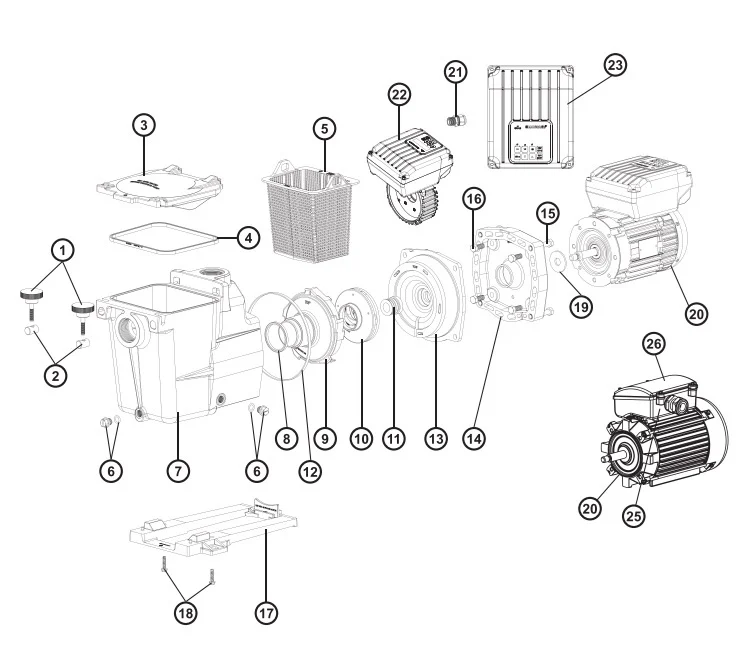 Hayward Super Pump pomphuis - diverse afmetingen
