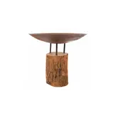 Redfire handmade vuur pit logger houten basis