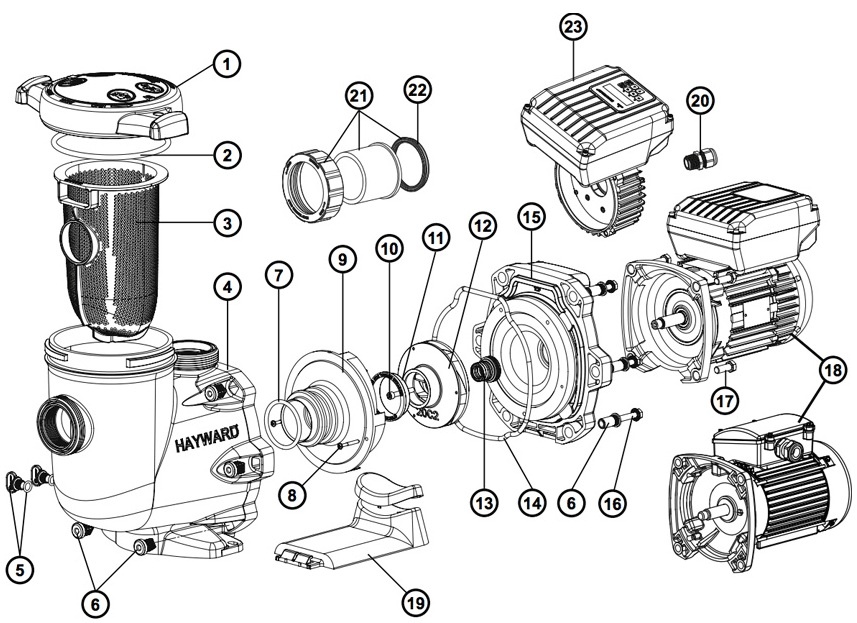 Hayward Max Flo II motor kabel wartel