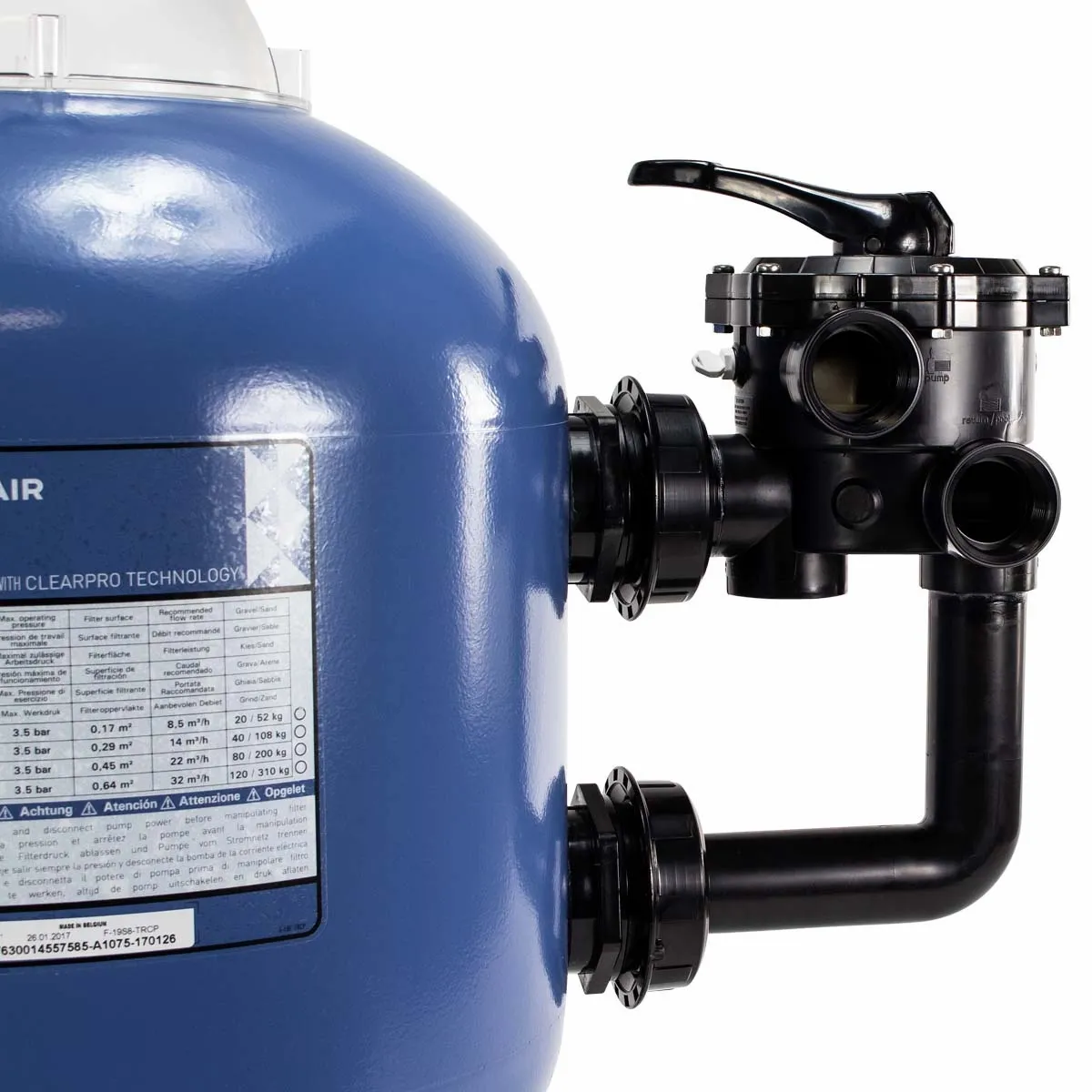 Pentair 2" sidemount 6-wegkraan voor triton zwembadfilter