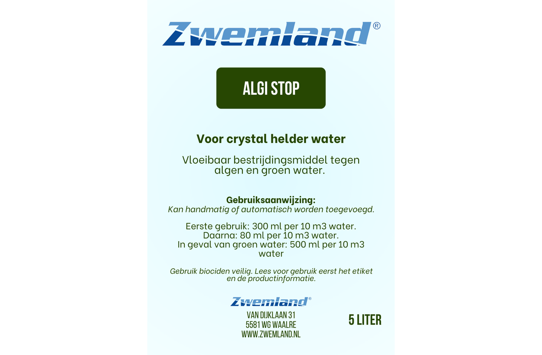 Zwemland Zwembad Anti Alg 5 liter - Algi-stop