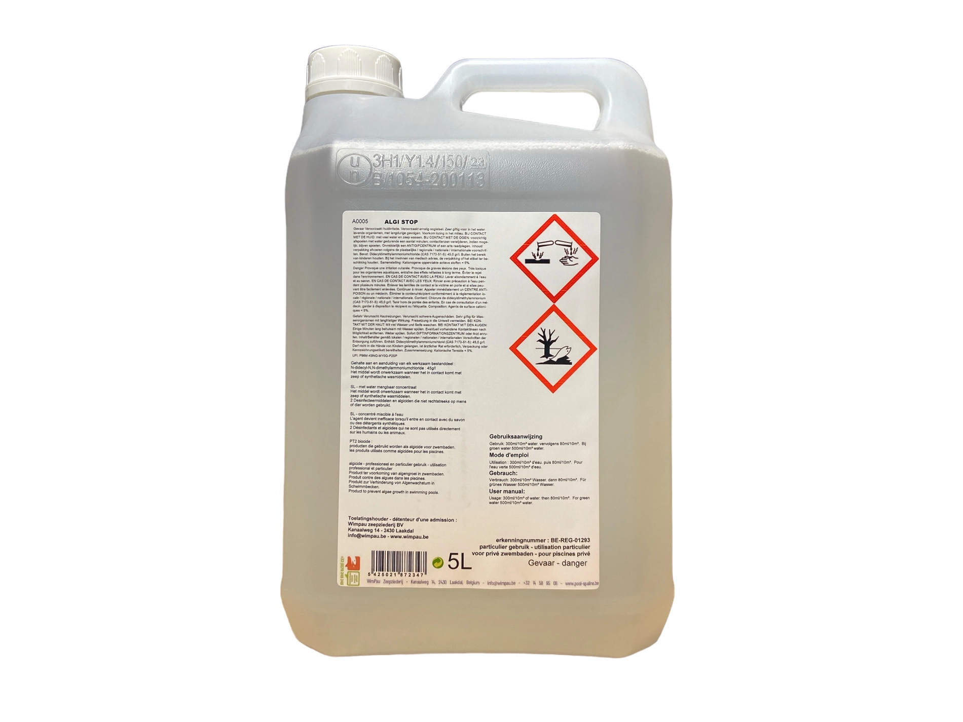 Zwemland Zwembad Anti Alg 5 liter - Algi-stop